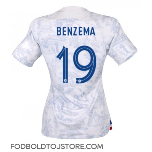 Frankrig Karim Benzema #19 Udebanetrøje Dame VM 2022 Kortærmet